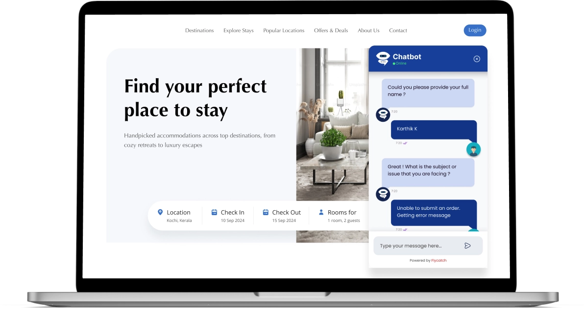 AI Chat Support application on a laptop