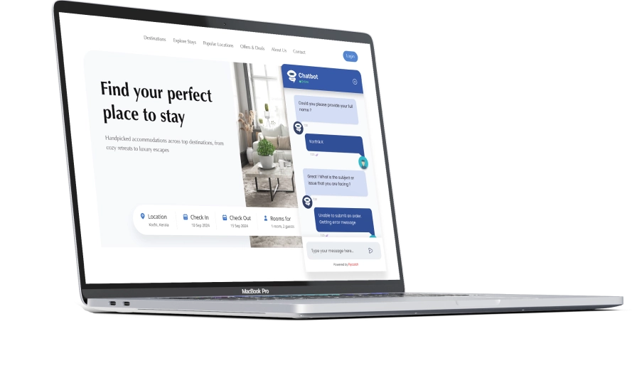 AI Chat Support product on a laptop