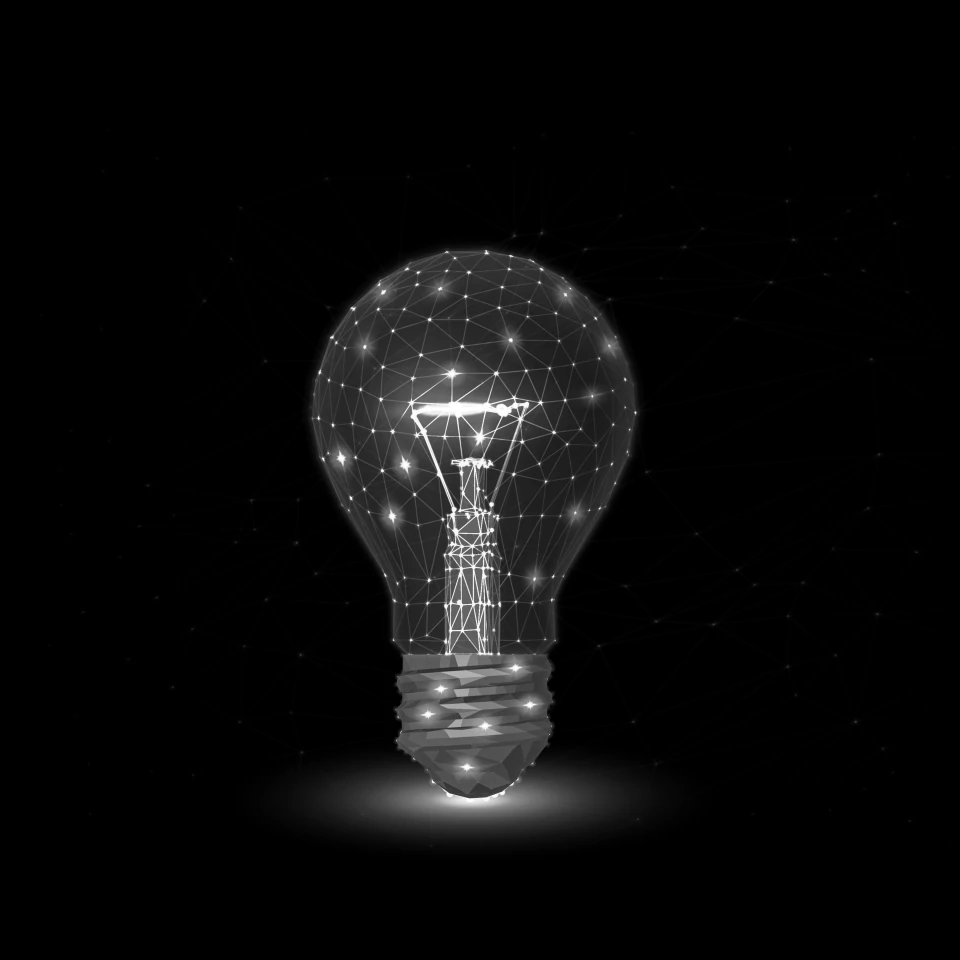 Wireframe light bulb